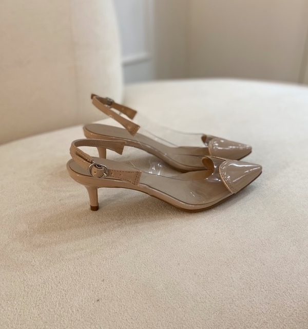 Scarpin Transparência Detalhe Verniz Nude