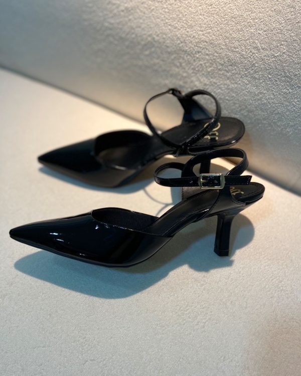 Scarpin Slingback Verniz Preto