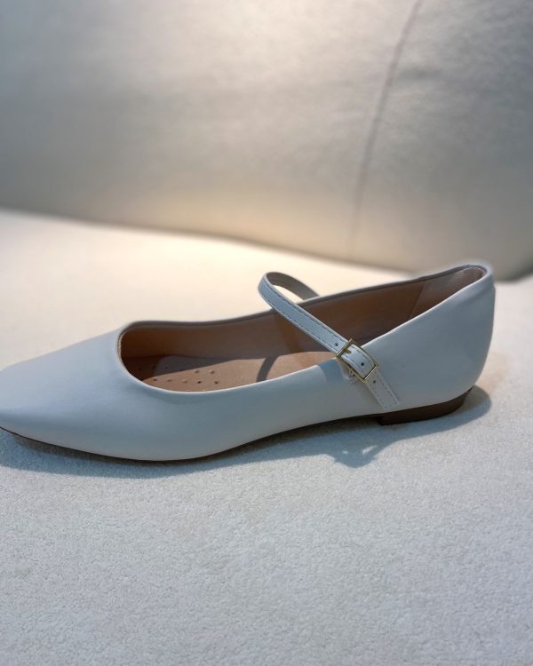 Sapatilha Napa Off White Bico Quadrado