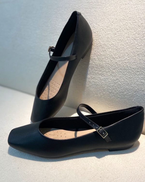 Sapatilha Napa Preto Bico Quadrado