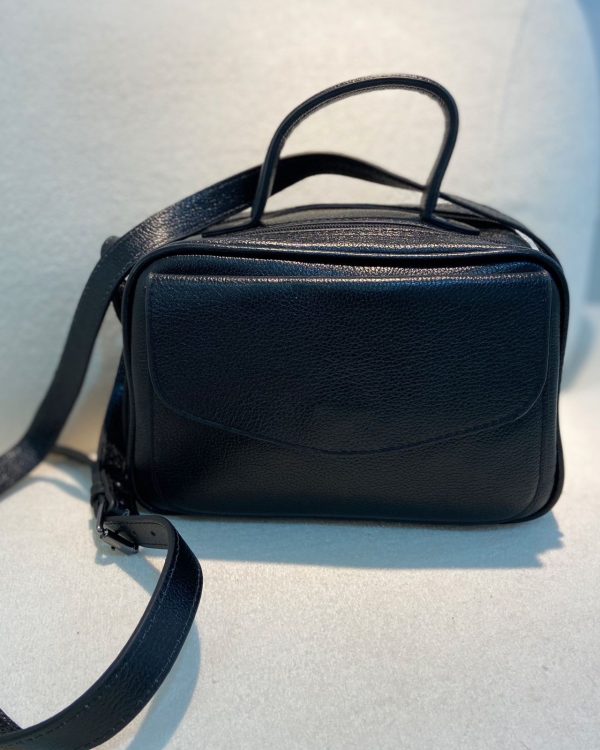 Bolsa Baú Couro Preta