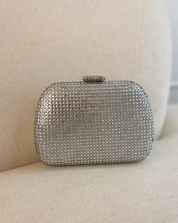 Bolsa Clutch Strass Prata