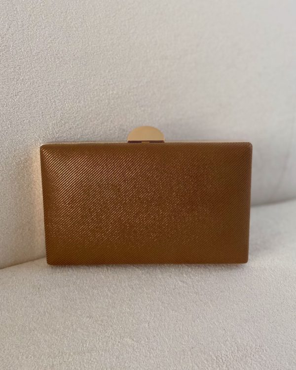Bolsa Clutch Tecido Bronze