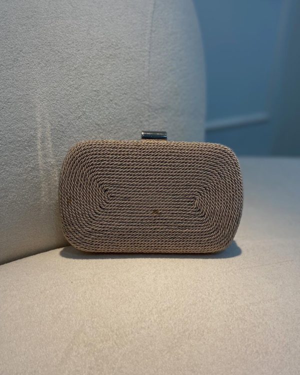 Bolsa Clutch Tecido e Corda Nude