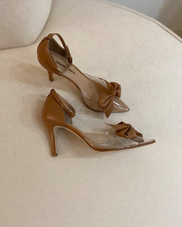 Scarpin Couro com Detalhe Transparente