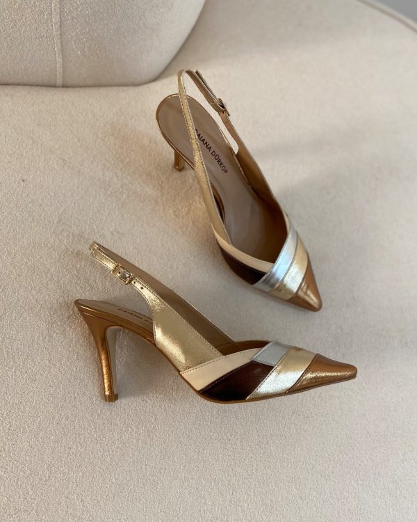 Scarpin Slingback Couro
