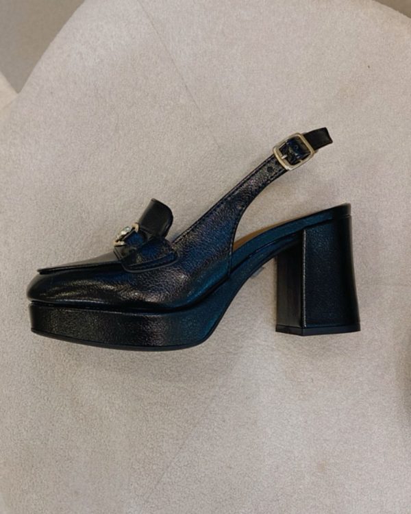 Sapato Meia Pata Slingback Preto