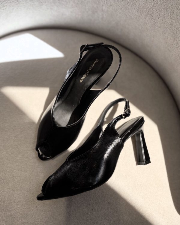 Peep Toe Preto Verniz