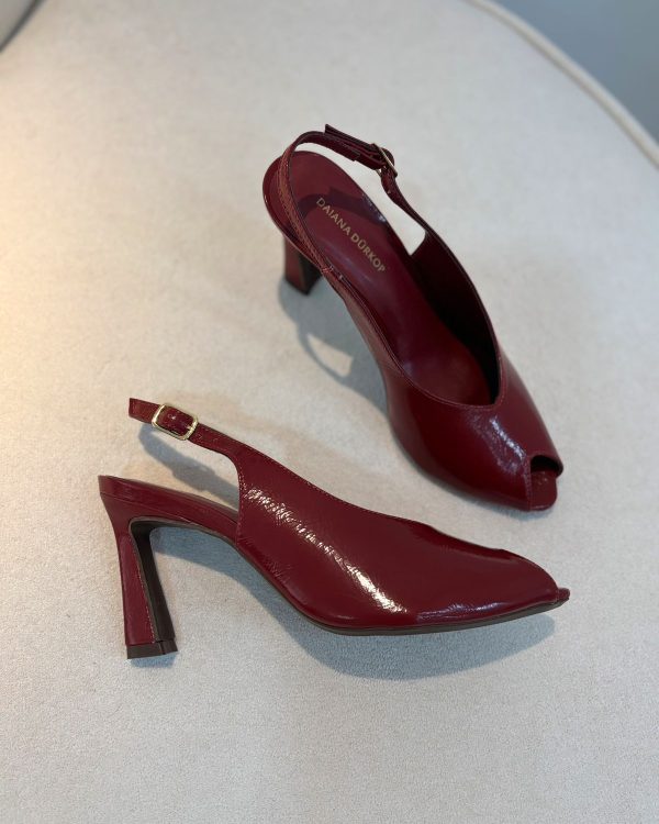 Peep Toe Bordô Verniz