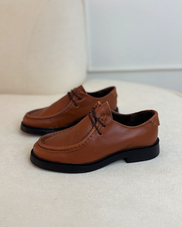 Mocassim Oxford Couro Caramelo