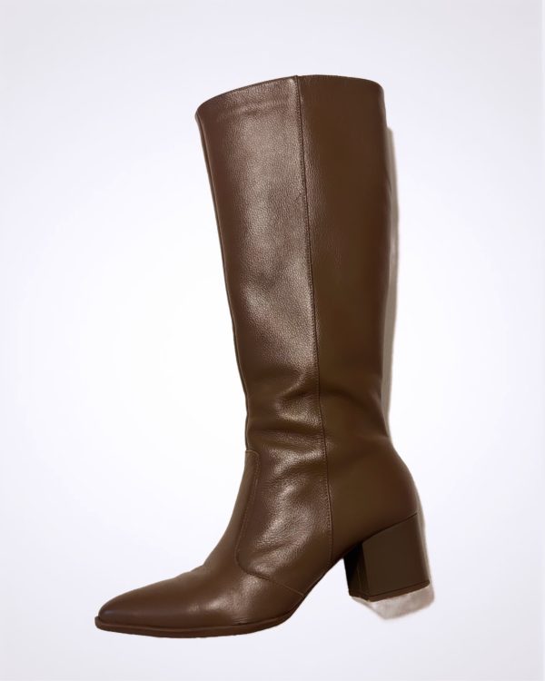 Bota Couro Cano Longo Marrom