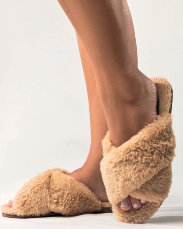 Pantufa em X Caramelo