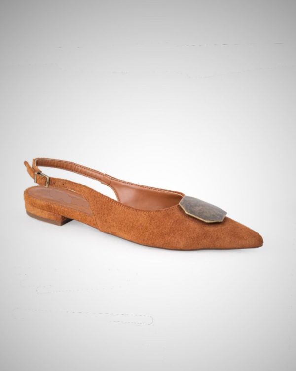 Sapatilha SlingBack Couro Caramelo
