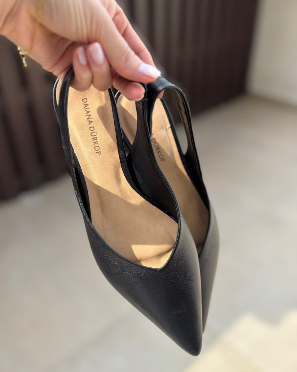 Slingback Couro Preto